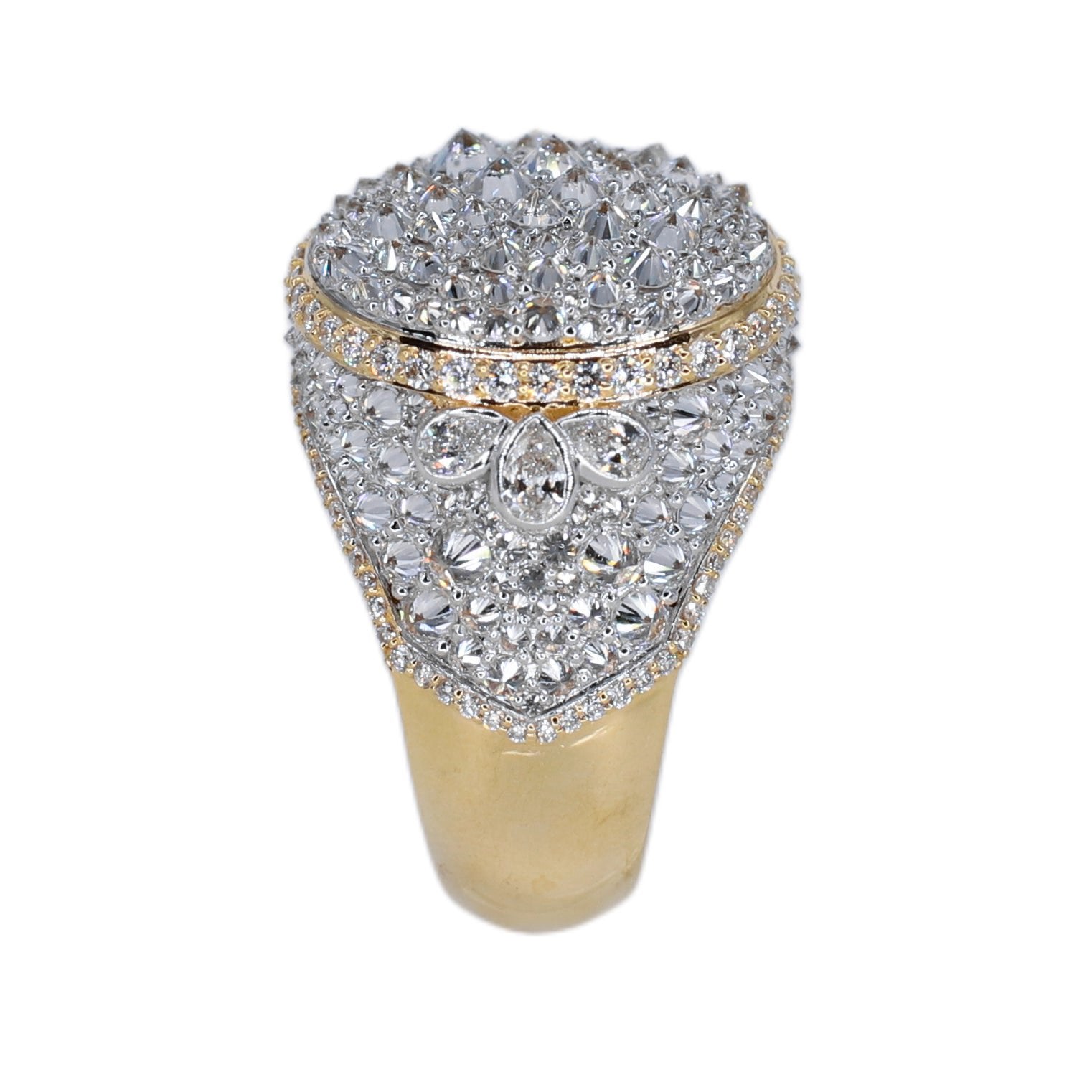 14k Solid Gold Upside Down Lab VS1 Diamond Mosaic Setting Ring