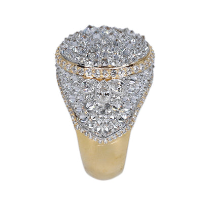 14k Solid Gold Upside Down Lab VS1 Diamond Mosaic Setting Ring