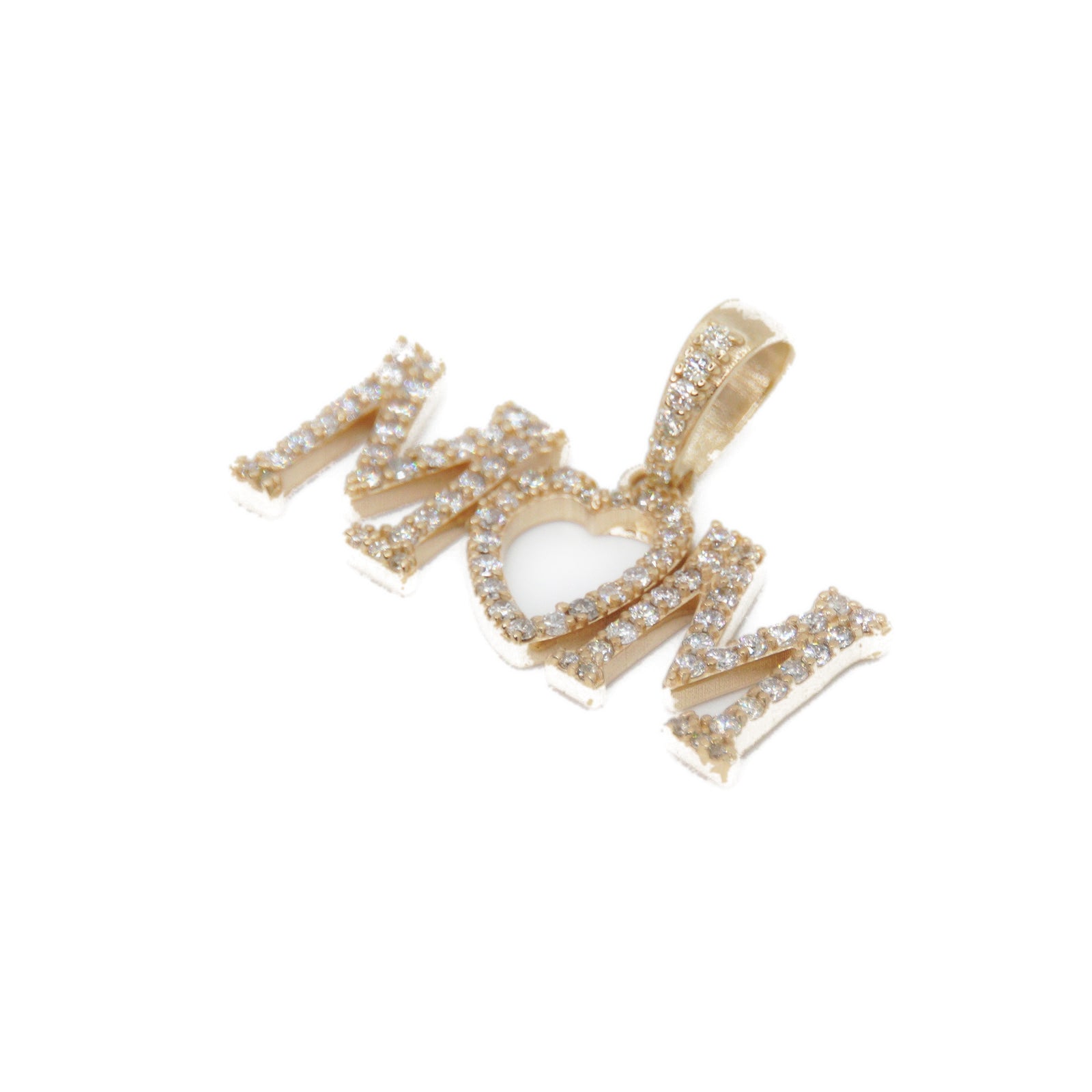 14k Solid Gold Lab Diamond Custom Mom Pendant