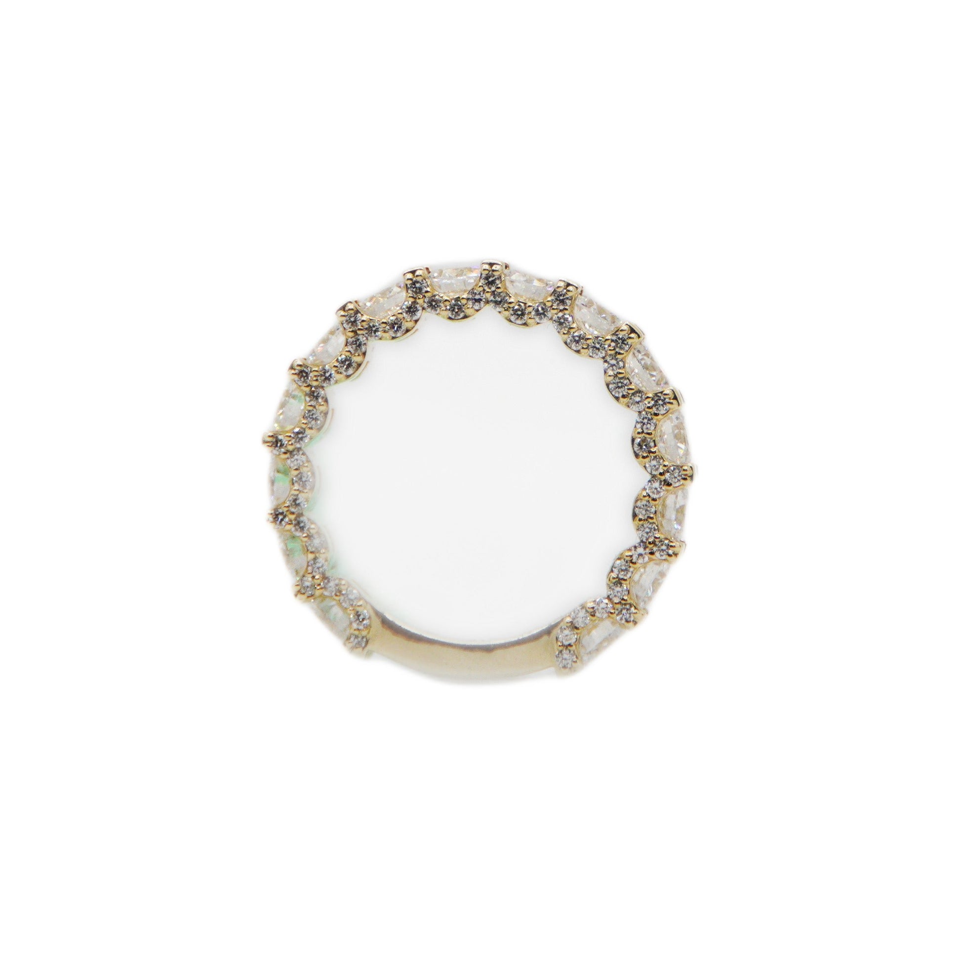 14k Solid Gold VS Diamond Flooded Cluster Ring