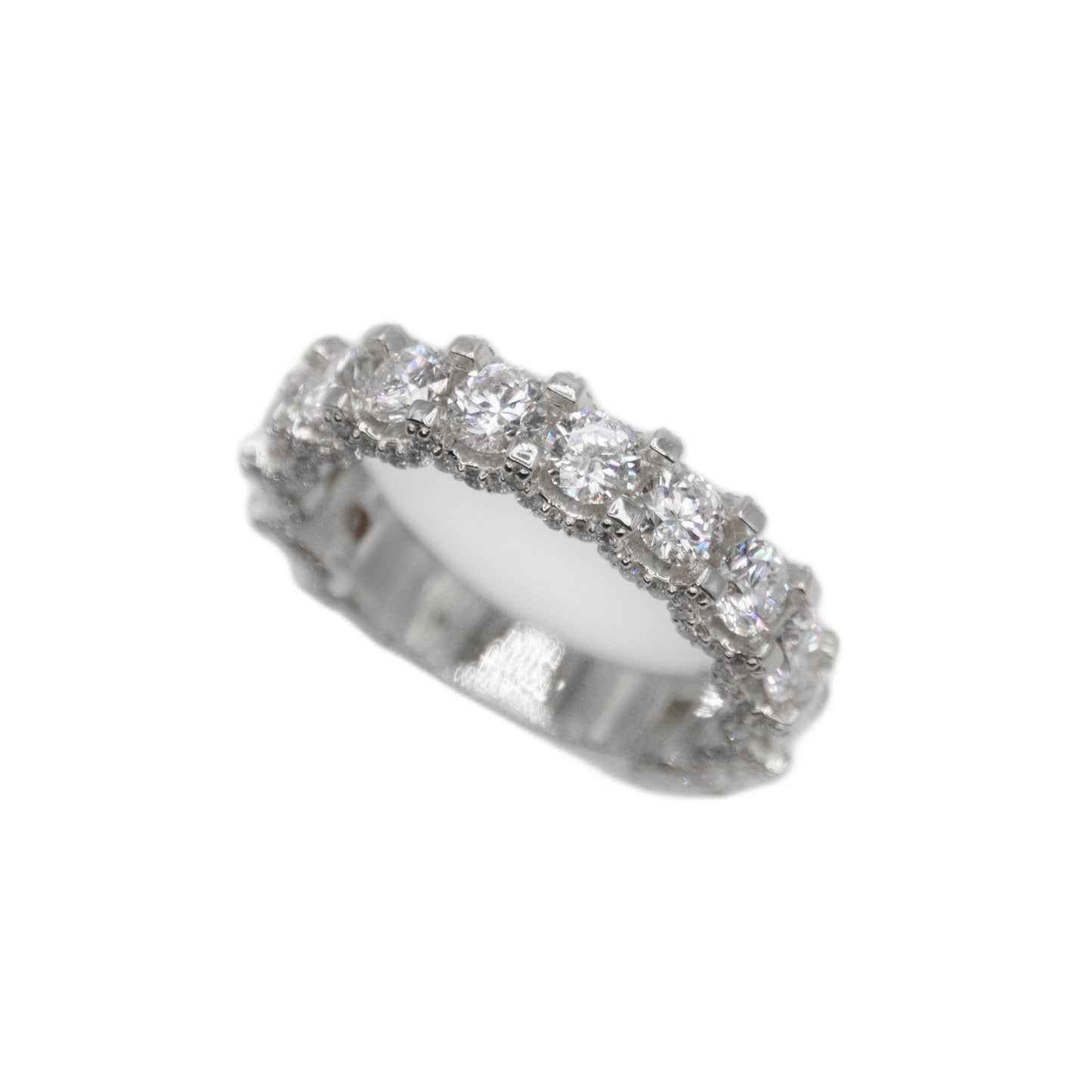 14k Solid Gold VS Diamond Flooded Cluster Ring
