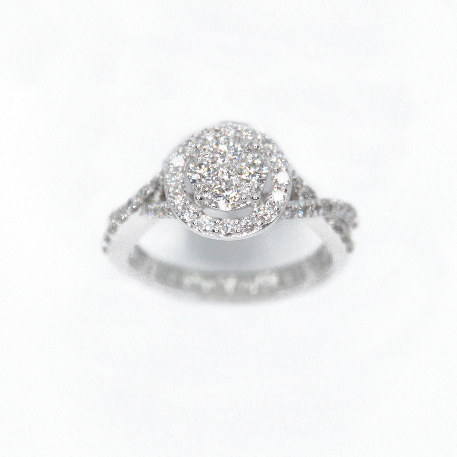 14k Solid Gold Lab Diamond Halo Cluster Ring