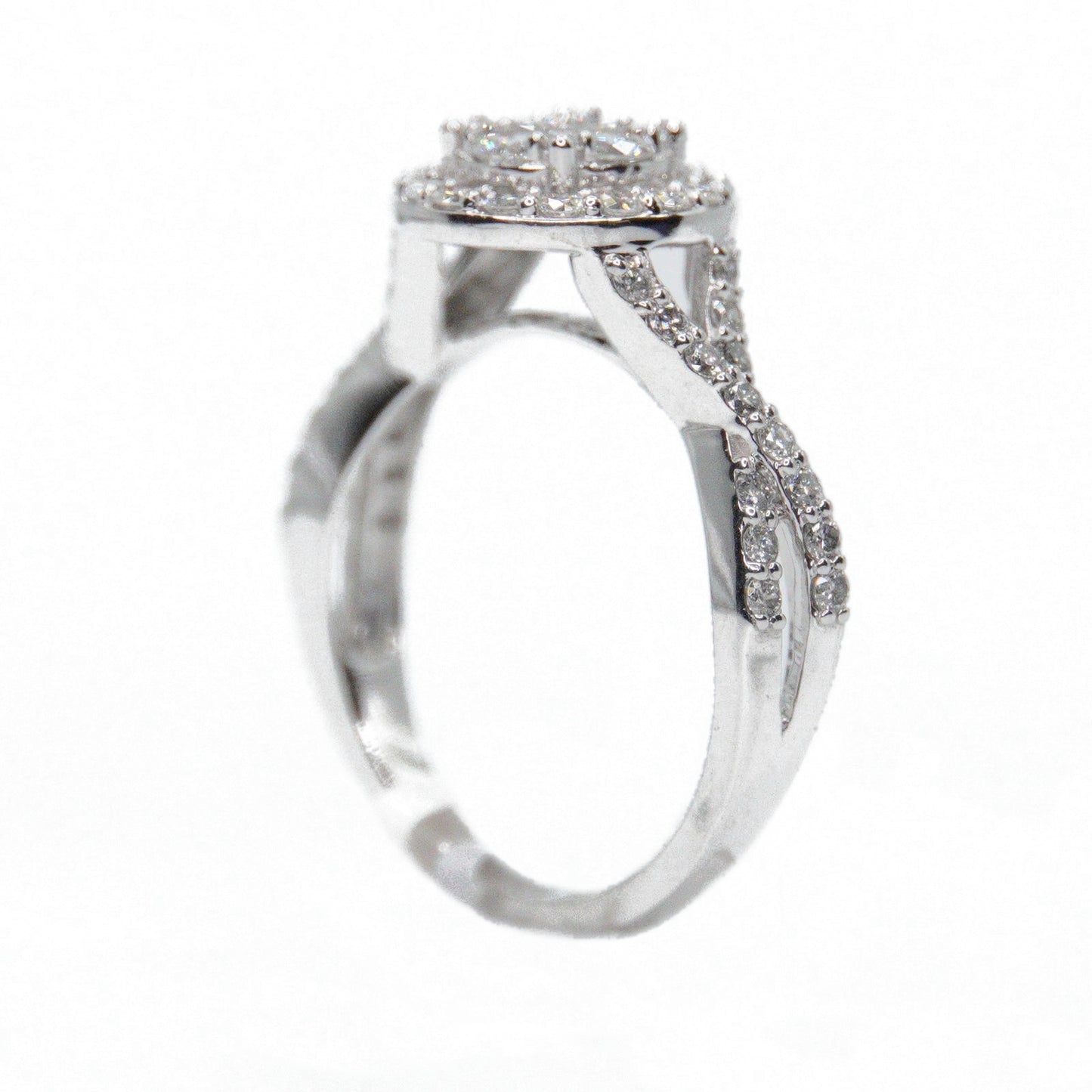 14k Solid Gold Lab Diamond Halo Cluster Ring