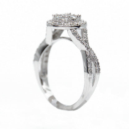 14k Solid Gold Lab Diamond Halo Cluster Ring