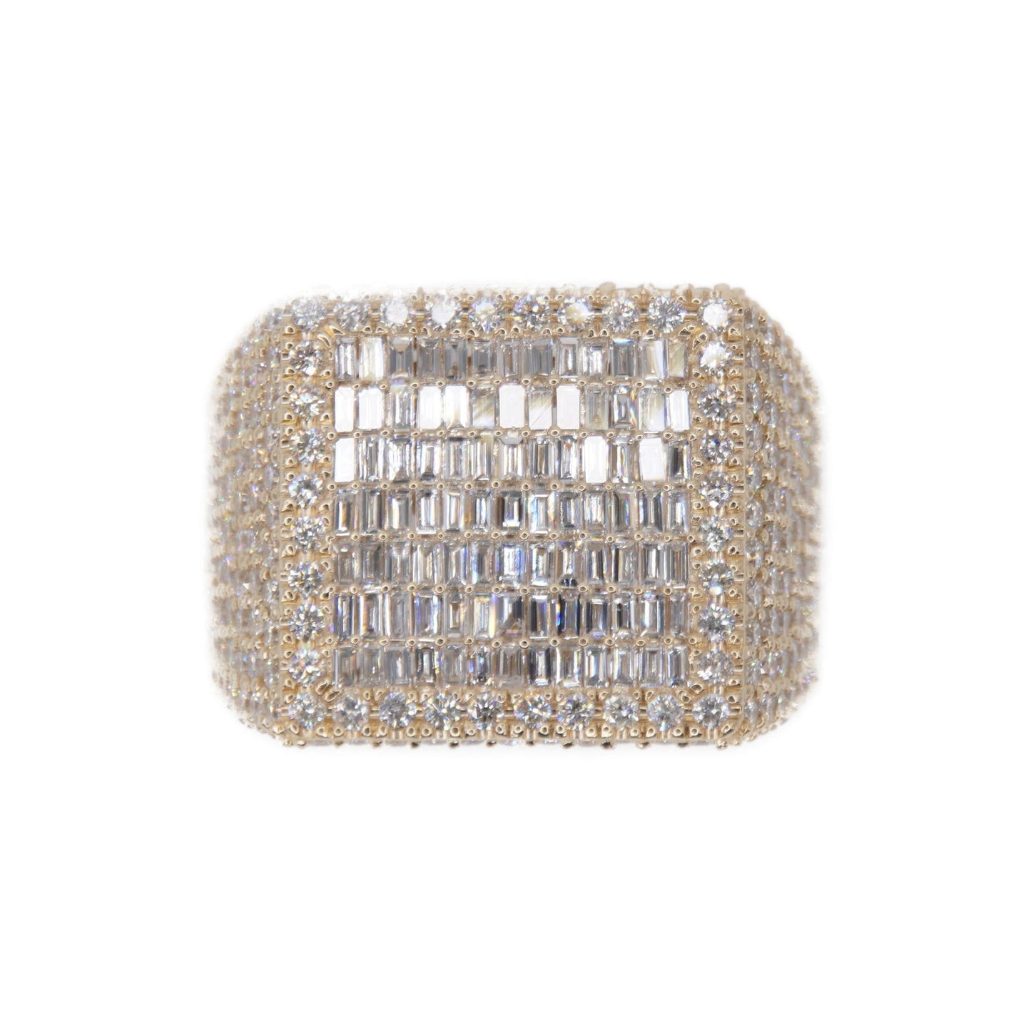 14k Solid Gold Baguette Chandelier Lab Diamond Ring