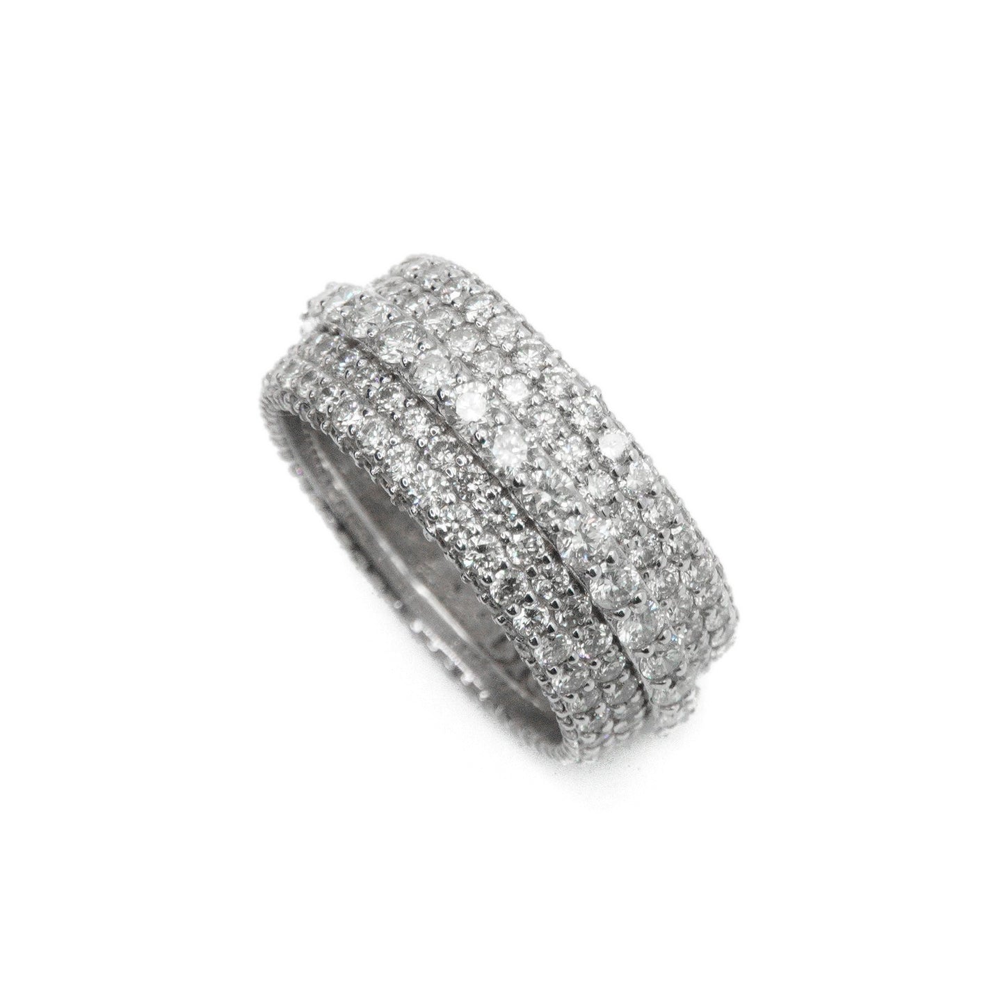 14k Solid Gold Lab Diamond 5-row Eternity Band