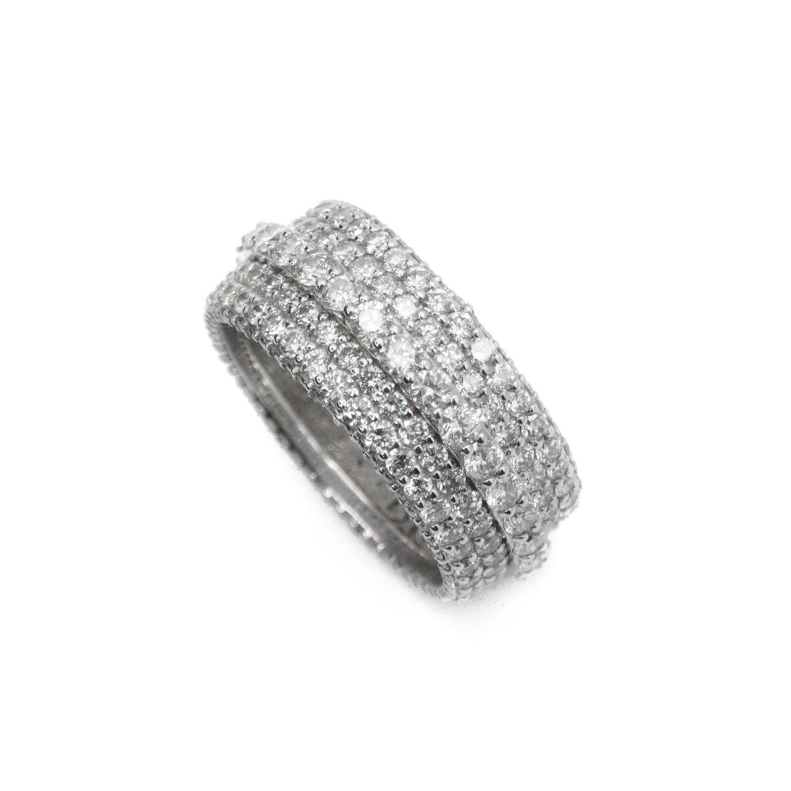 14k Solid Gold Lab Diamond 5-row Eternity Band