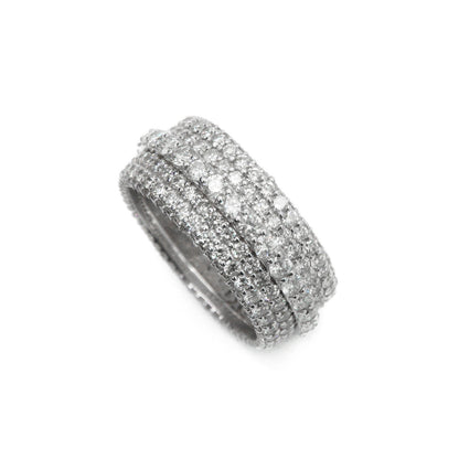 14k Solid Gold Lab Diamond 5-row Eternity Band
