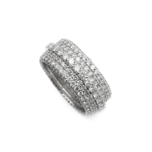 14k Solid Gold Lab Diamond 5-row Eternity Band