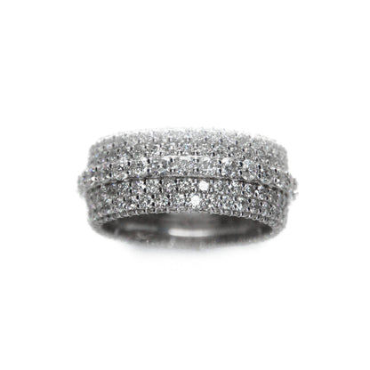 14k Solid Gold Lab Diamond 5-row Eternity Band