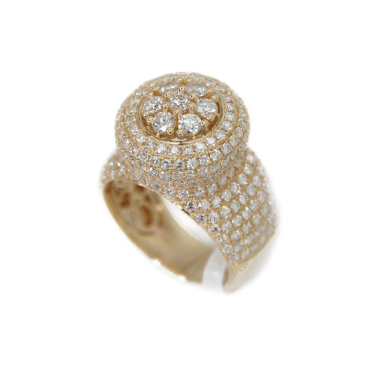 14k Solid Gold Lab Diamond Crown Cluster Ring