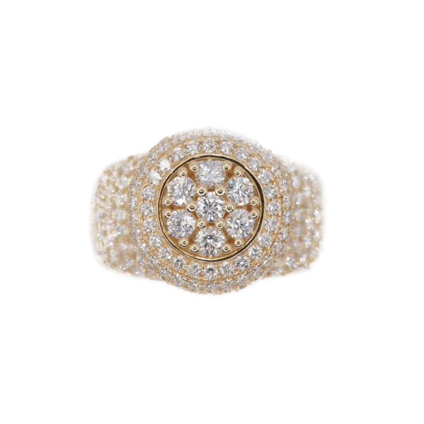14k Solid Gold Lab Diamond Crown Cluster Ring