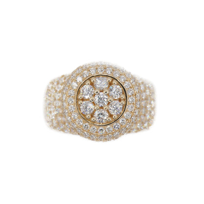 14k Solid Gold Lab Diamond Crown Cluster Ring