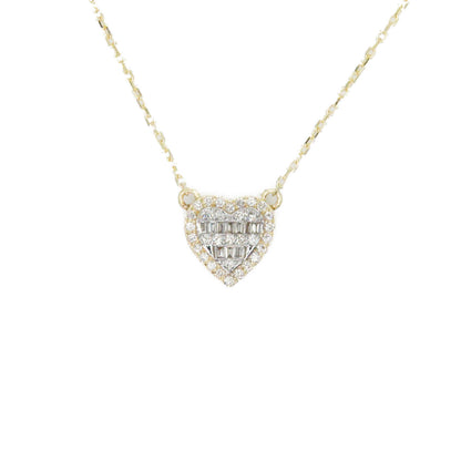 14k Solid Gold Lab Diamond Heart Necklace