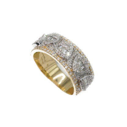 14k Solid Gold Lab Diamond Triangle Inlay Band