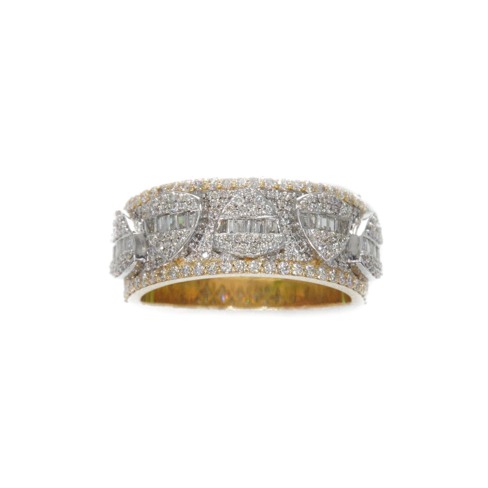 14k Solid Gold Lab Diamond Triangle Inlay Band