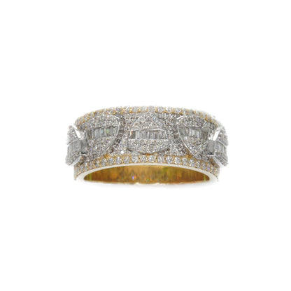 14k Solid Gold Lab Diamond Triangle Inlay Band