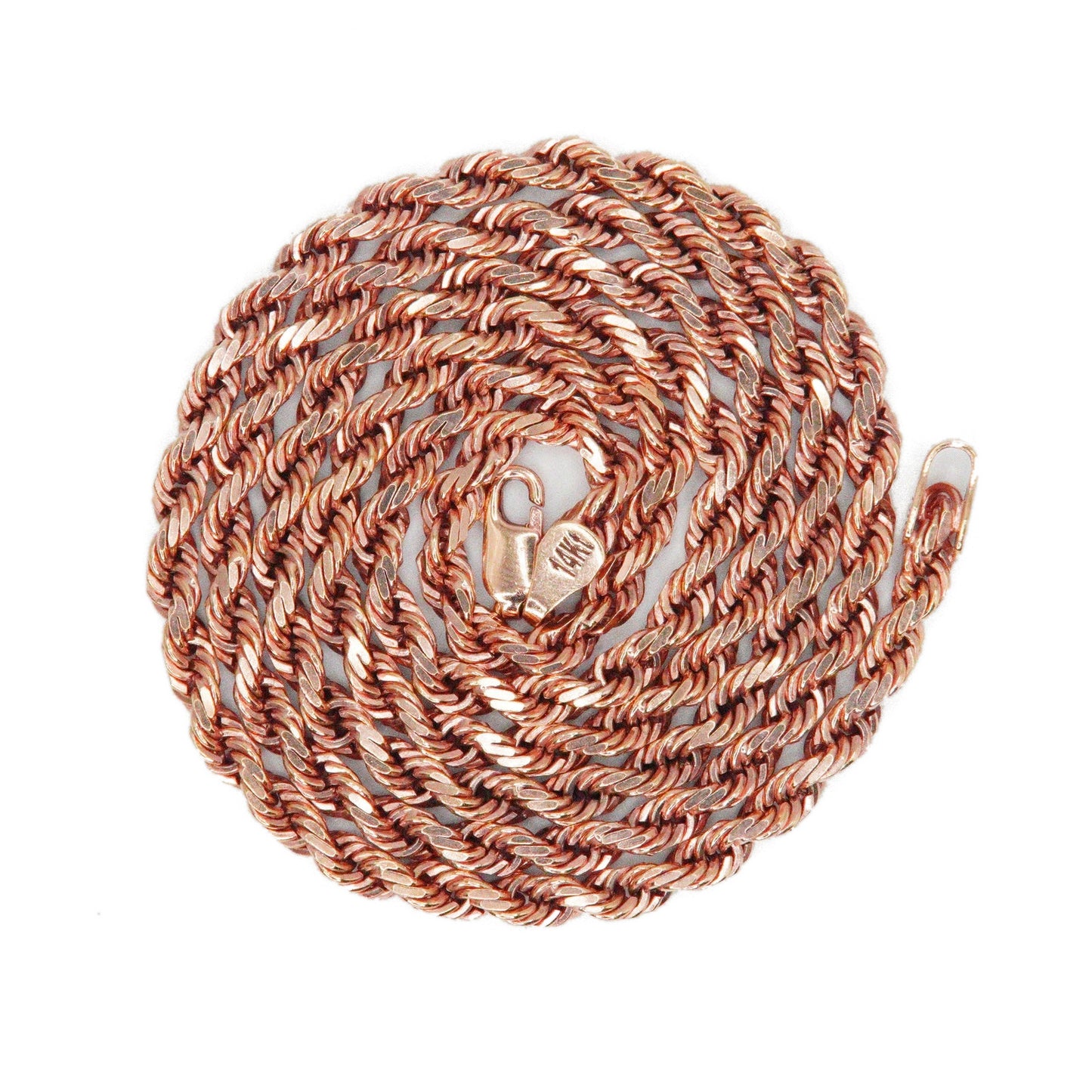 14k Solid Rose Gold 4mm Heavy Rope Chain