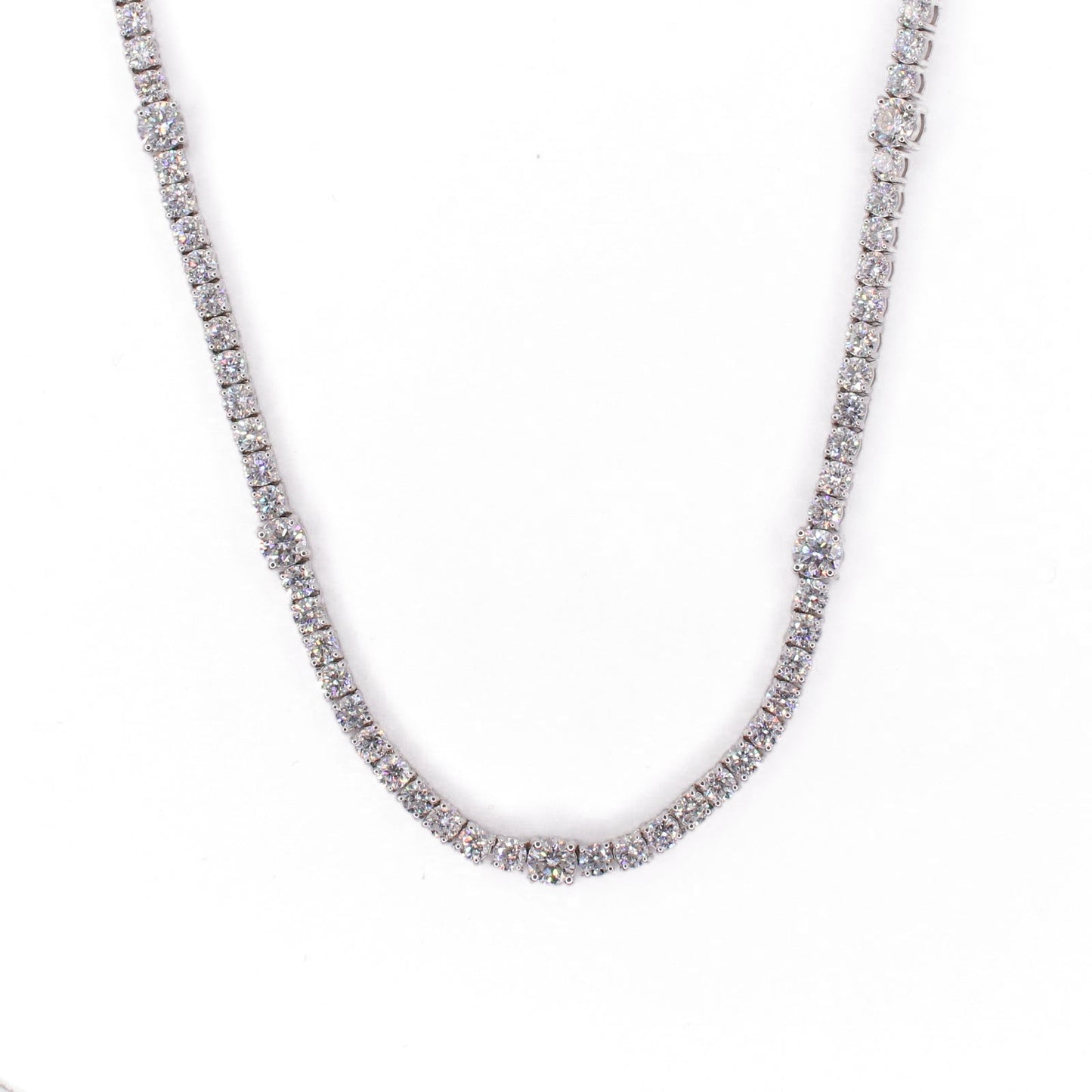 14k Solid White Gold 3mm Lab Diamond Knot Tennis Chain