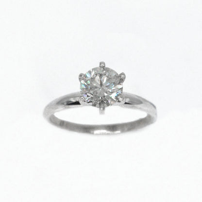 14k Solid White Gold Lab Diamond Traditional Solitaire Engagement Ring