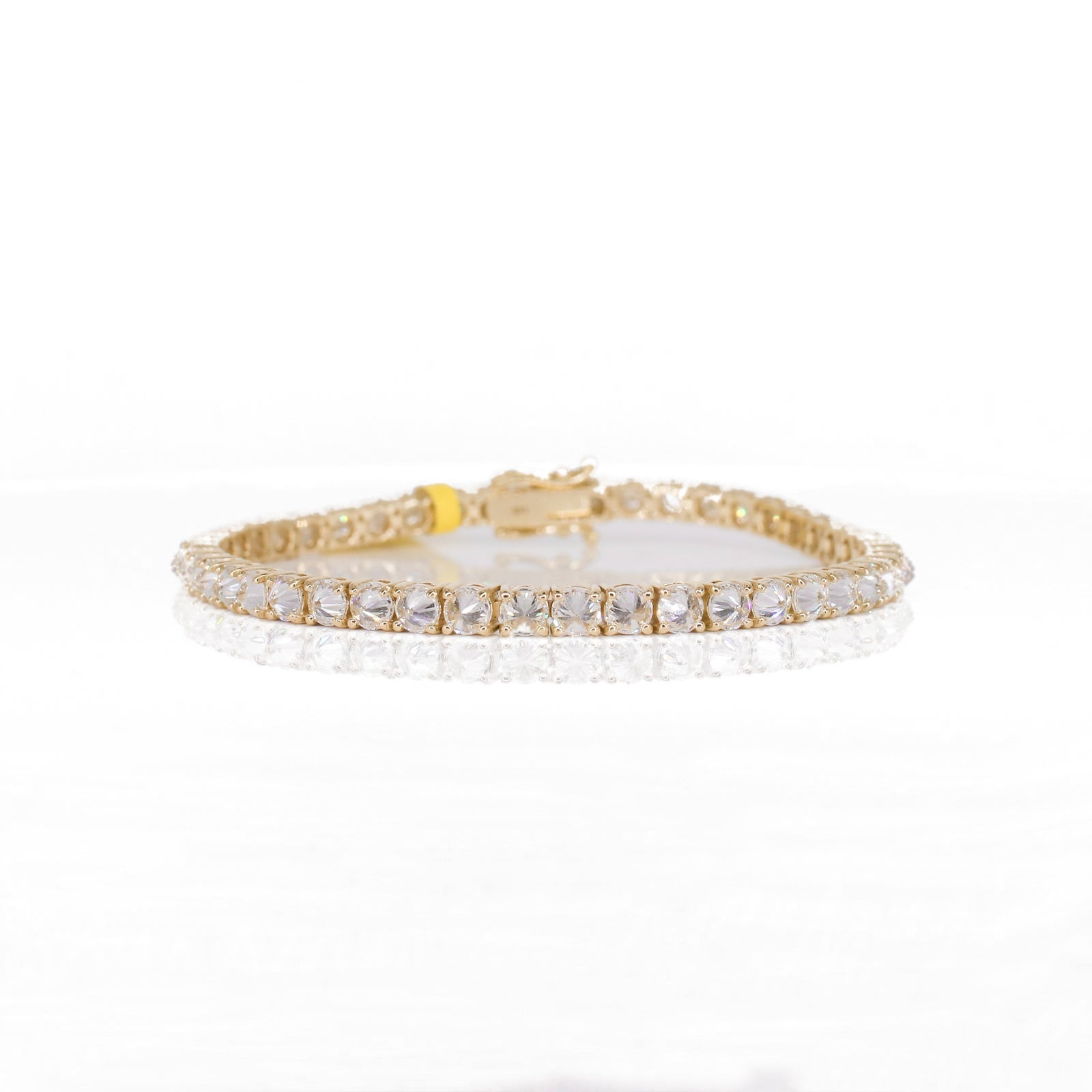 14k Solid Yellow Gold Lab Diamond Tennis Bracelet