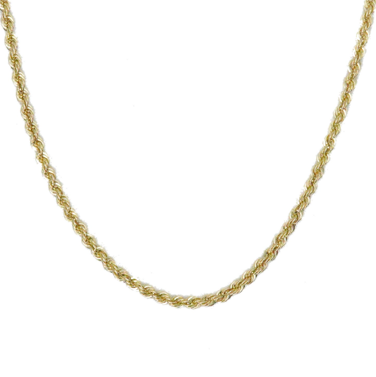 14k Yellow Gold Semi-Solid 2mm Rope Chain