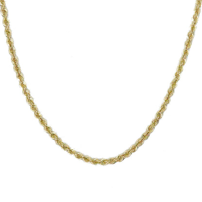 14k Yellow Gold Semi-Solid 2mm Rope Chain