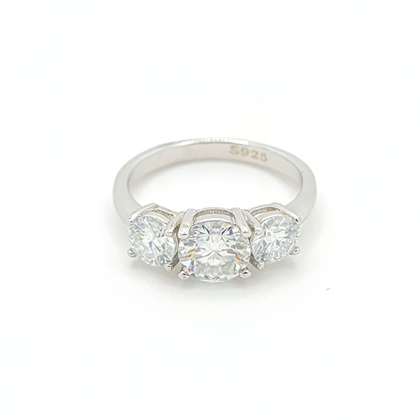 2ctw Moissanite Triple Round Engagement Ring