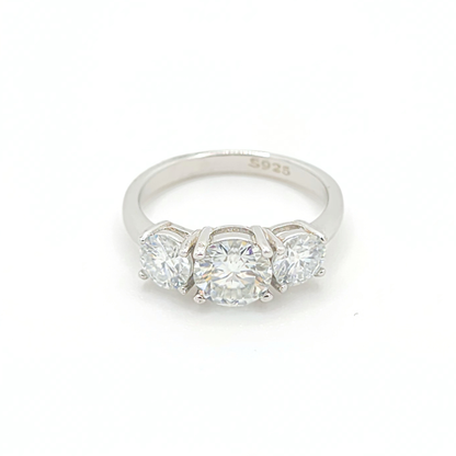 2ctw Moissanite Triple Round Engagement Ring