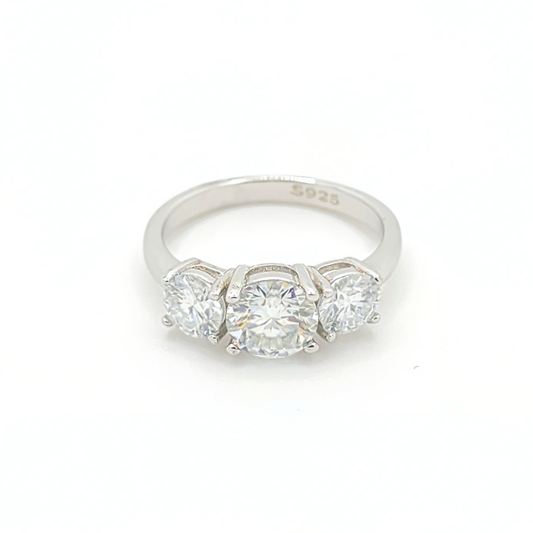 2ctw Moissanite Triple Round Engagement Ring