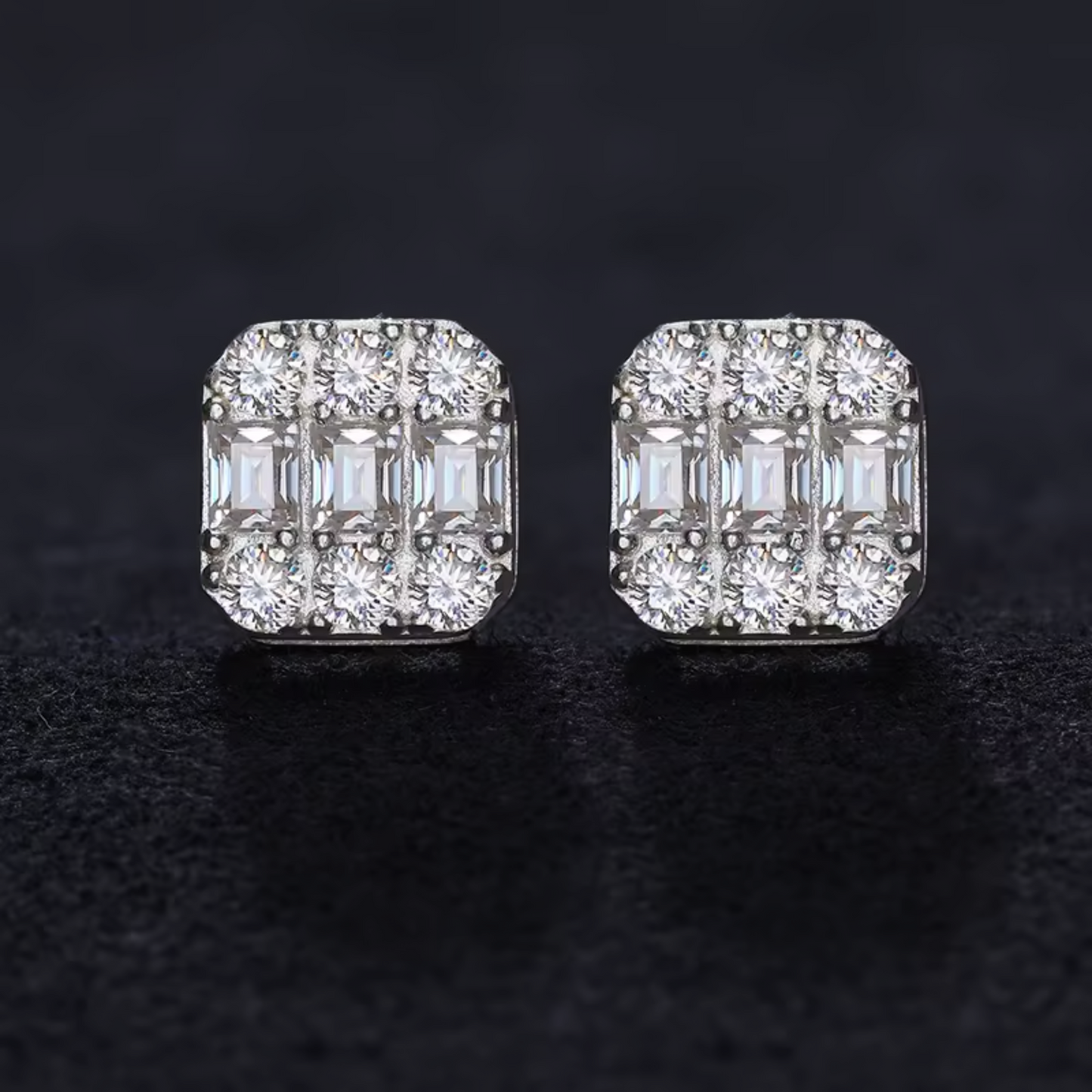 Moissanite Cluster Earrings