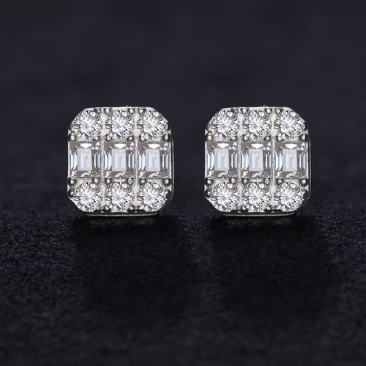 Moissanite Cluster Earrings