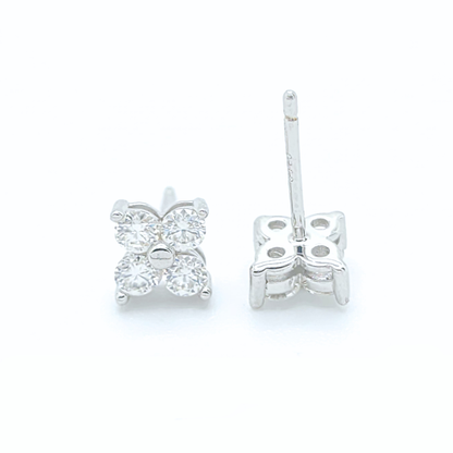 0.4ct Moissanite Four-Stone Cluster Stud Earrings