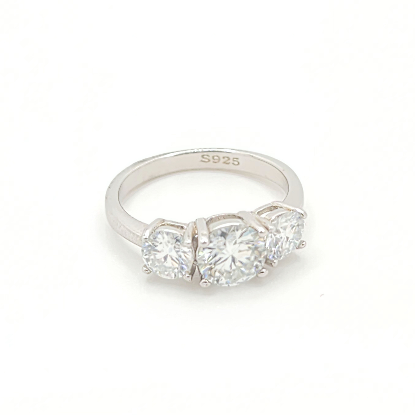 2ctw Moissanite Triple Round Engagement Ring