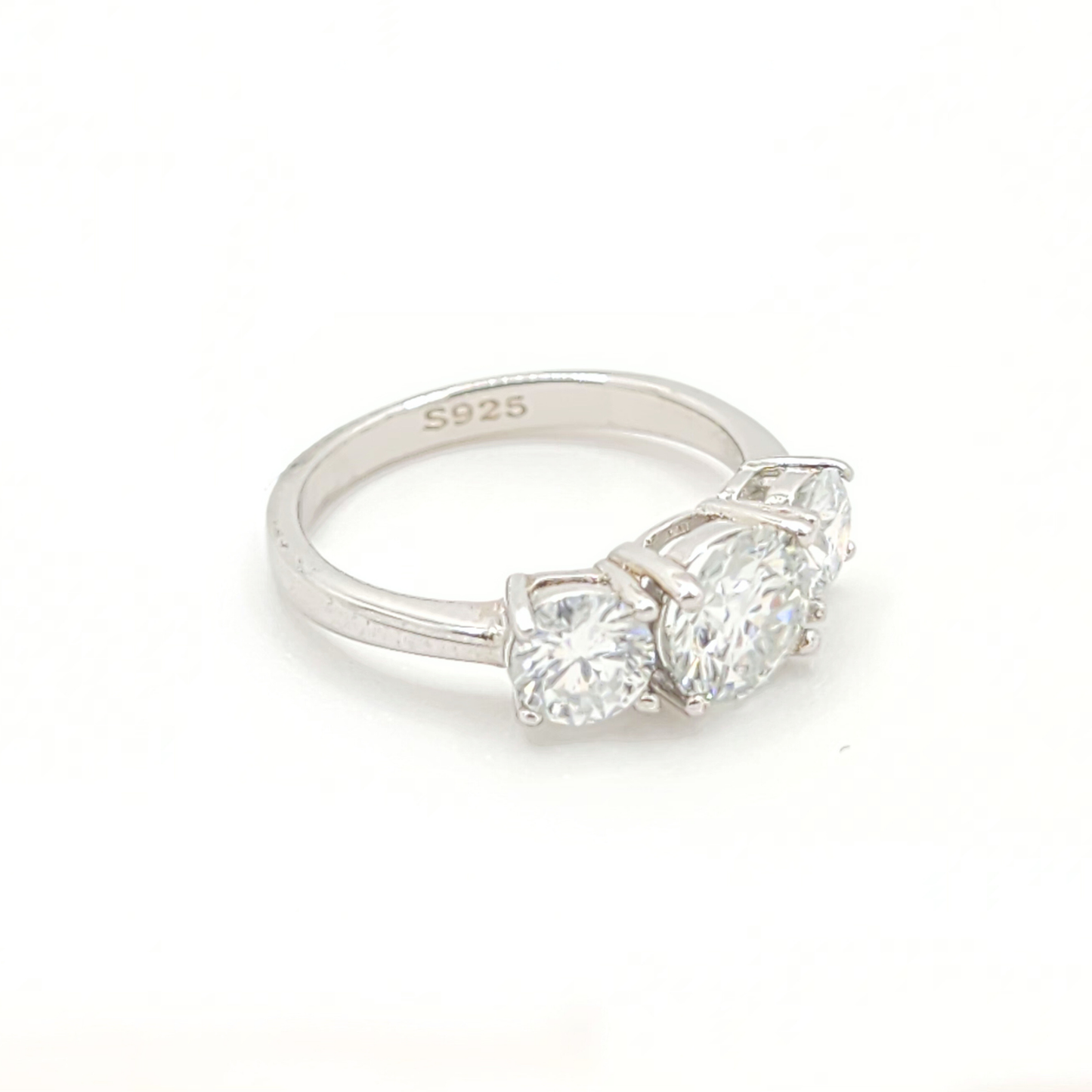 2ctw Moissanite Triple Round Engagement Ring