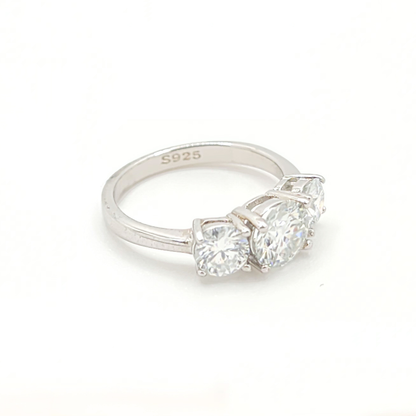 2ctw Moissanite Triple Round Engagement Ring