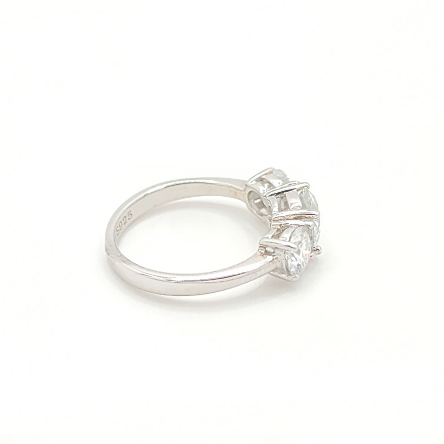 2ctw Moissanite Triple Round Engagement Ring