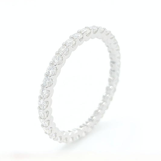 Moissanite Engagement Band Ring