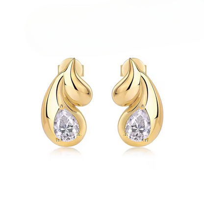 VVS Moissanite Tear Drop Stud Earrings