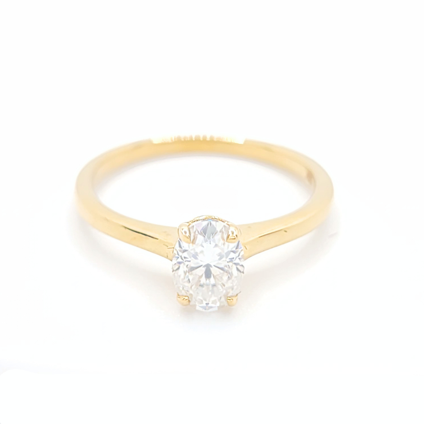 1ct Moissanite Oval Engagement 10k Gold Ring
