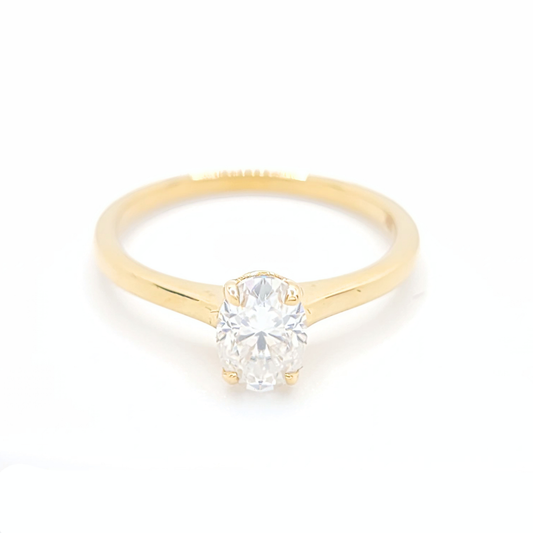 1ct Moissanite Oval Engagement 10k Gold Ring