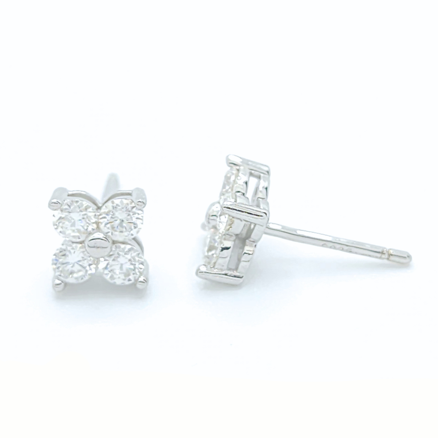 0.4ct Moissanite Four-Stone Cluster Stud Earrings