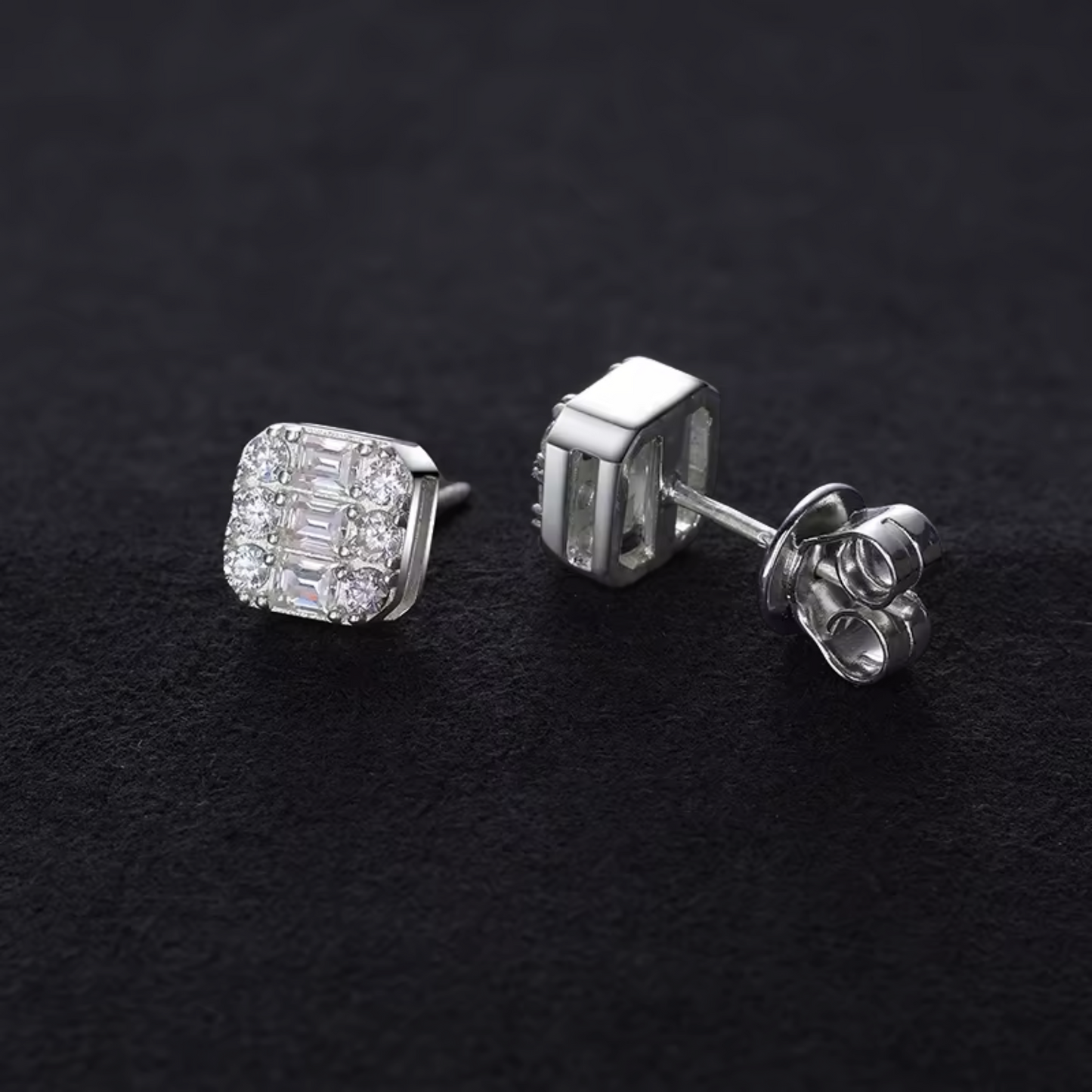 Moissanite Cluster Earrings