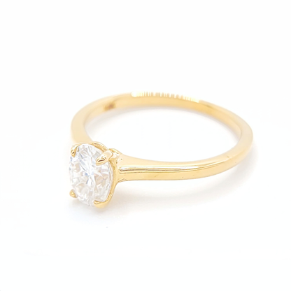 1ct Moissanite Oval Engagement 10k Gold Ring