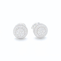 Moissanite Earrings Round Pavé Dome Studs