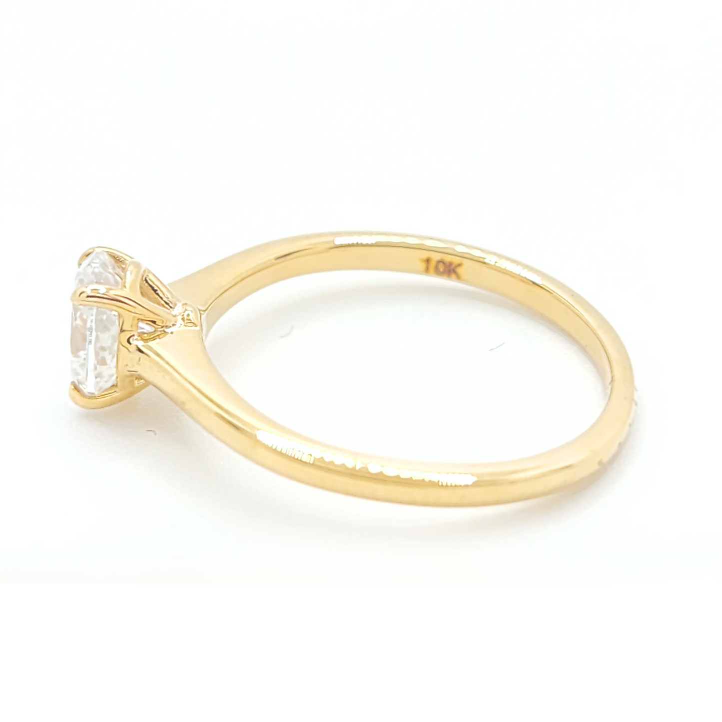 1ct Moissanite Oval Engagement 10k Gold Ring