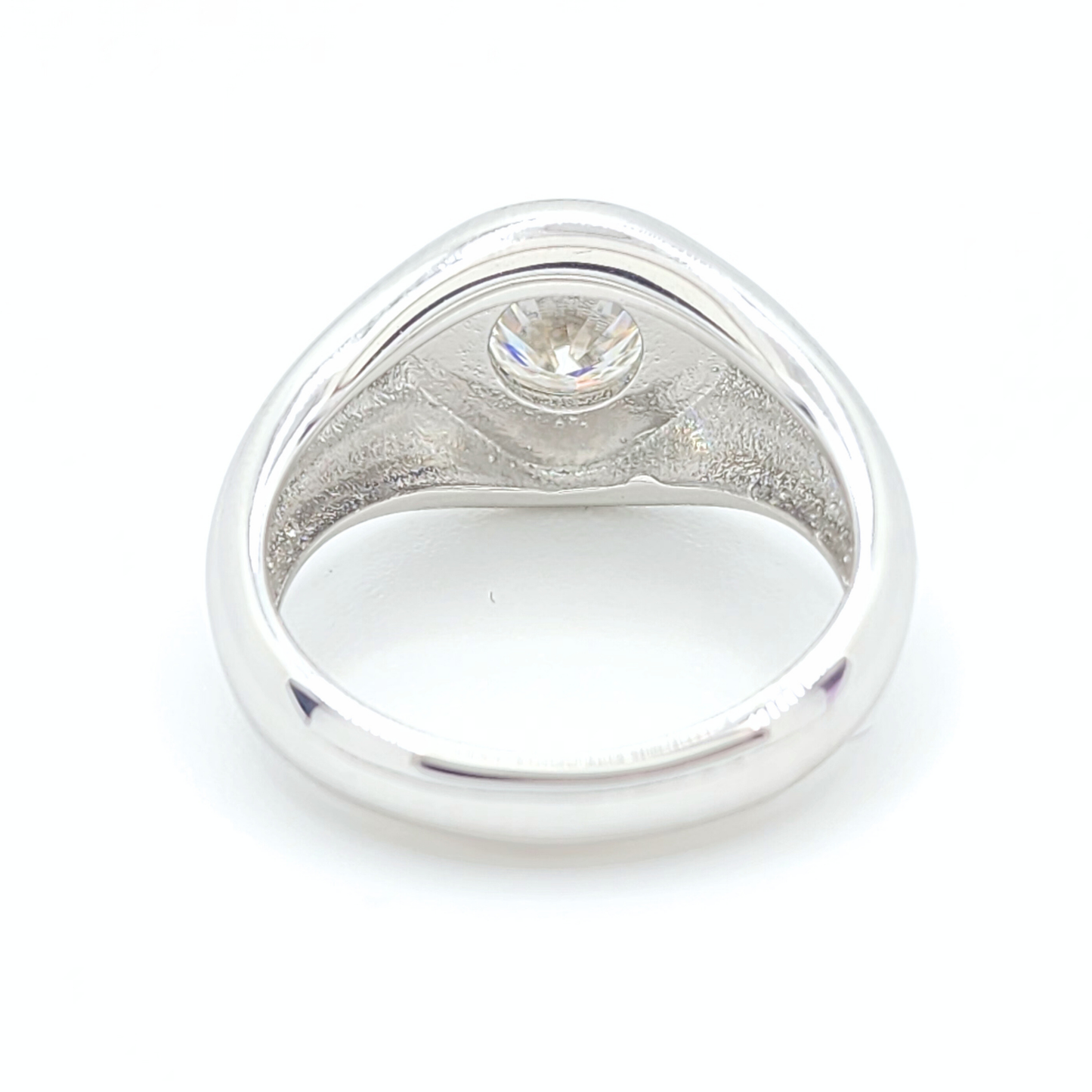0.5ct Moissanite Round Engagement Bezel Ring