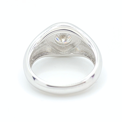 0.5ct Moissanite Round Engagement Bezel Ring