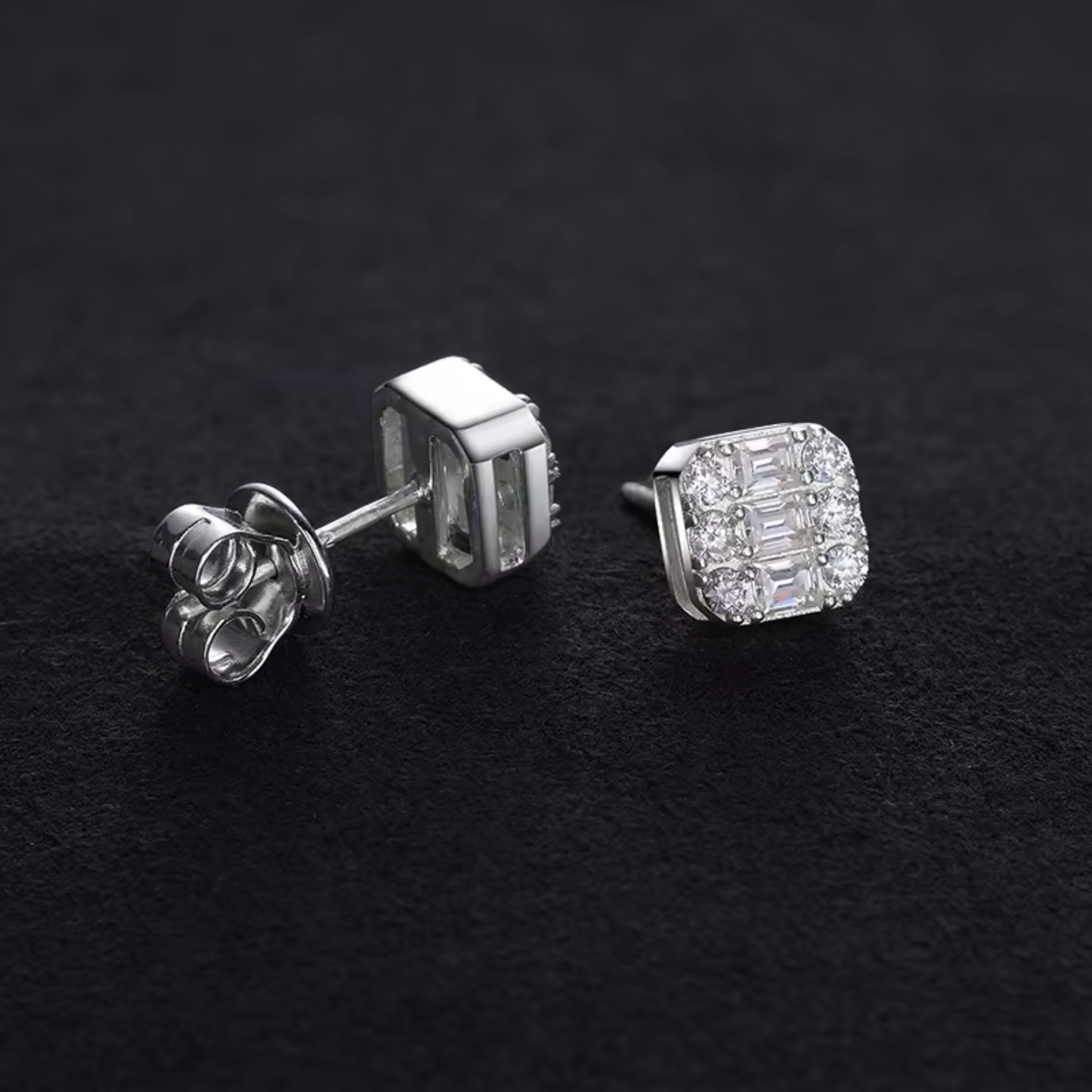 Moissanite Cluster Earrings