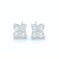 0.4ct Moissanite Four-Stone Cluster Stud Earrings